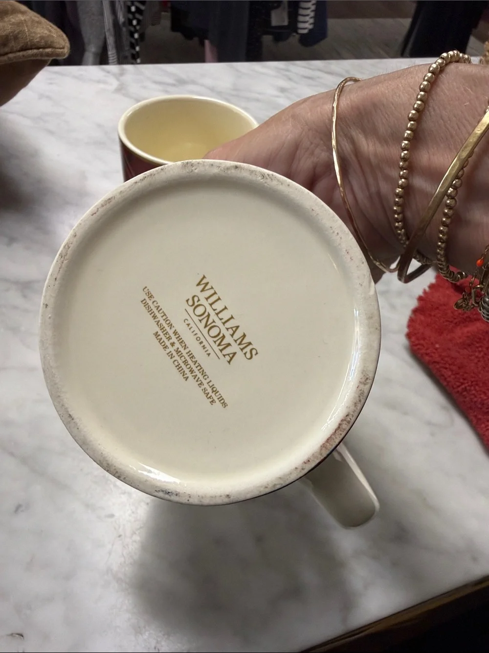 Williams Sonoma Tartan Plaid Christmas Holiday Trending Coffee Cup Mug Set of 2